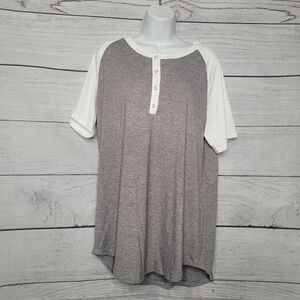 Women's Round Neck Henley Top 14W